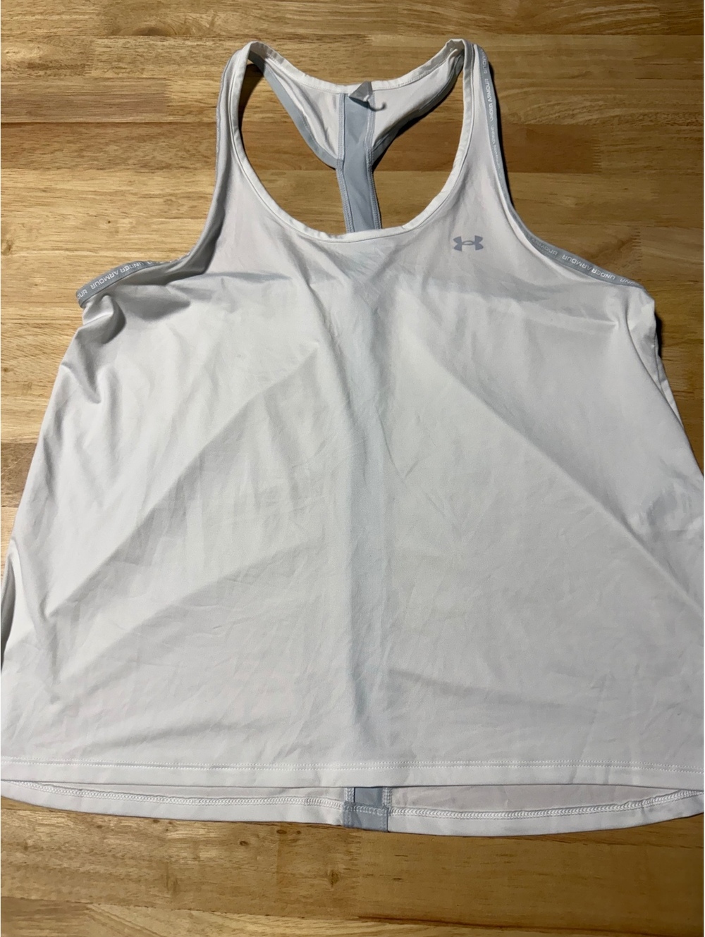Under Armour Women’s XL White Gray Racerback Athletic Tank Top